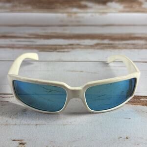 Von Zipper Sham White Wrap Sunglasses Made Italy Scratched Lenses Frames Only